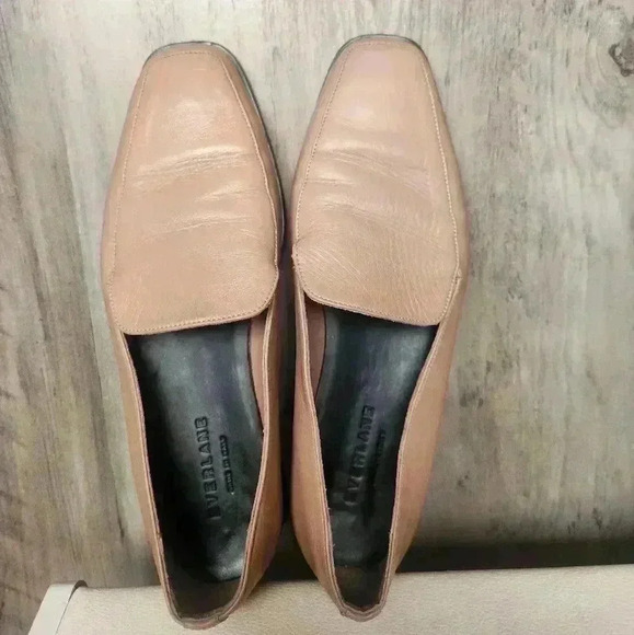 Everlane 90s Loafer Square Toe Blush Women's 7 Slip on Leather Flat Shoes - Picture 10 of 11